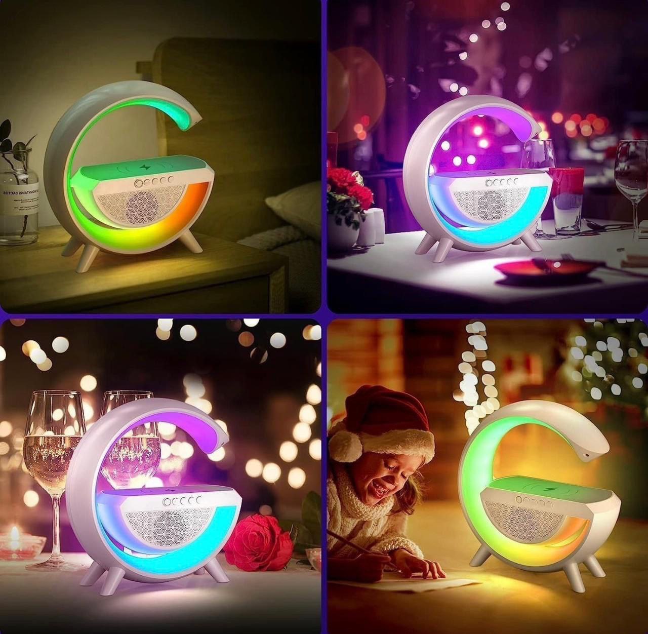3-in-1 G-Shape LED Bluetooth Speaker & Wireless Fast Charger